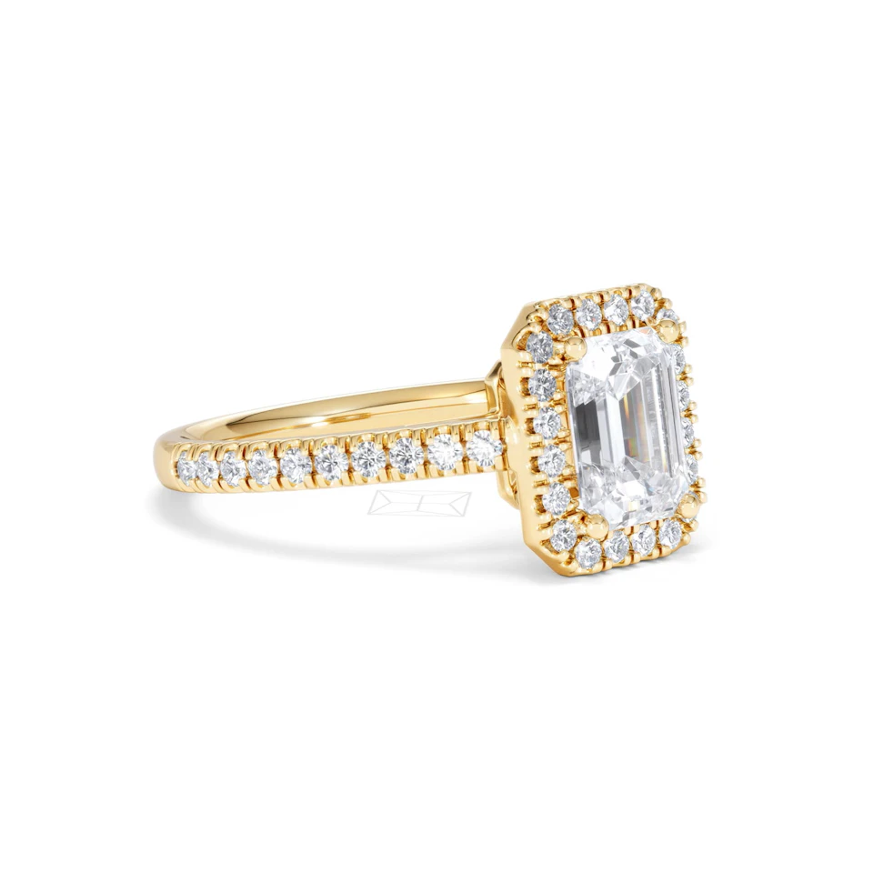 Annabelle Lab Diamond Halo Engagement Ring in 18K Gold 2.15ct F/VS1