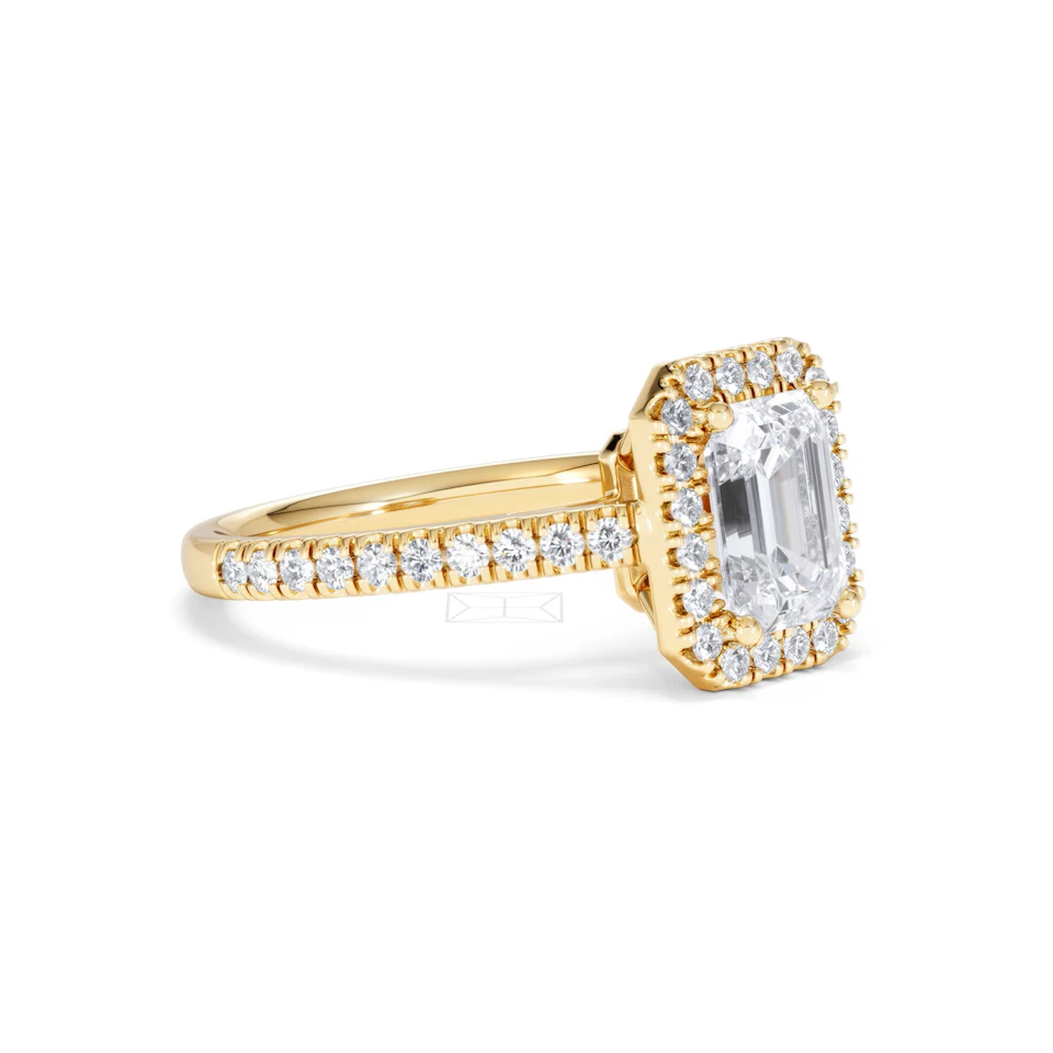 Annabelle Lab Diamond Halo Engagement Ring in 18K Gold 2.15ct F/VS1