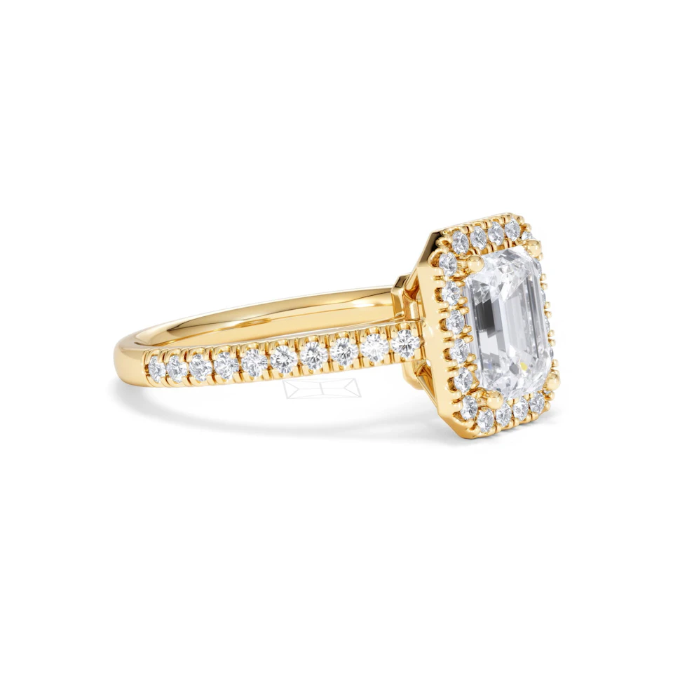 Annabelle Lab Diamond Halo Engagement Ring in 18K Gold 2.15ct F/VS1