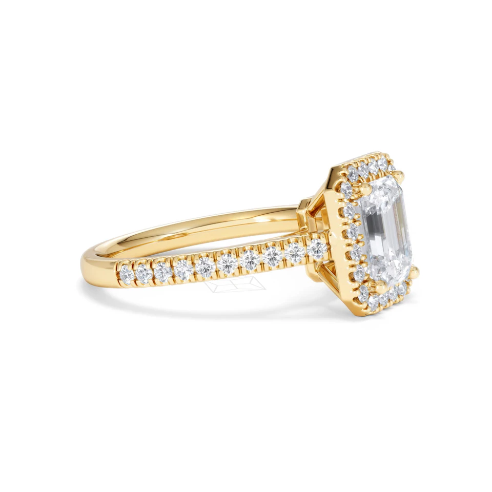 Annabelle Lab Diamond Halo Engagement Ring in 18K Gold 2.15ct F/VS1
