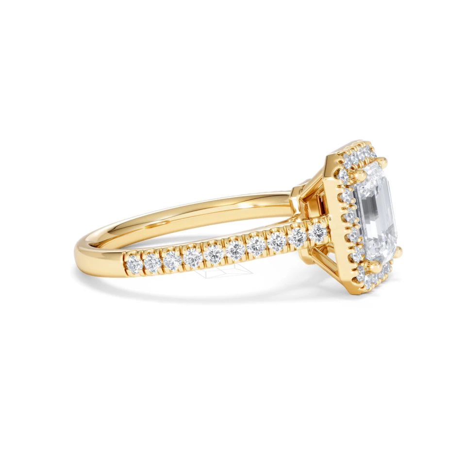 Annabelle Lab Diamond Halo Engagement Ring in 18K Gold 2.15ct F/VS1
