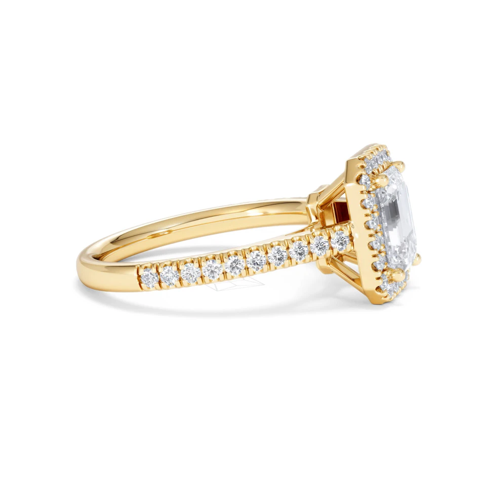 Annabelle Lab Diamond Halo Engagement Ring in 18K Gold 2.15ct F/VS1
