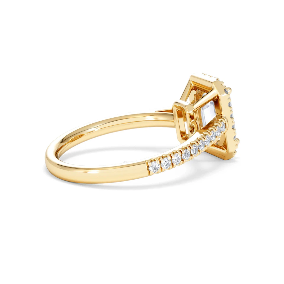 Annabelle Lab Diamond Halo Engagement Ring in 18K Gold 2.15ct F/VS1