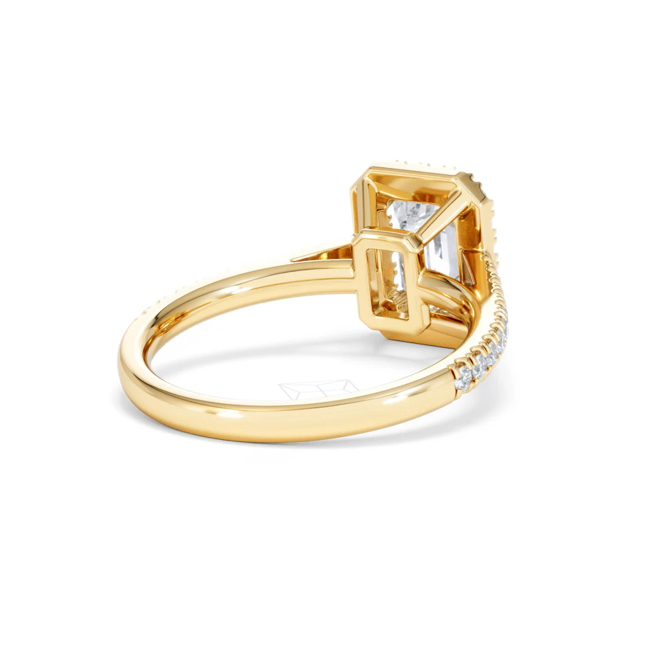 Annabelle Lab Diamond Halo Engagement Ring in 18K Gold 2.15ct F/VS1