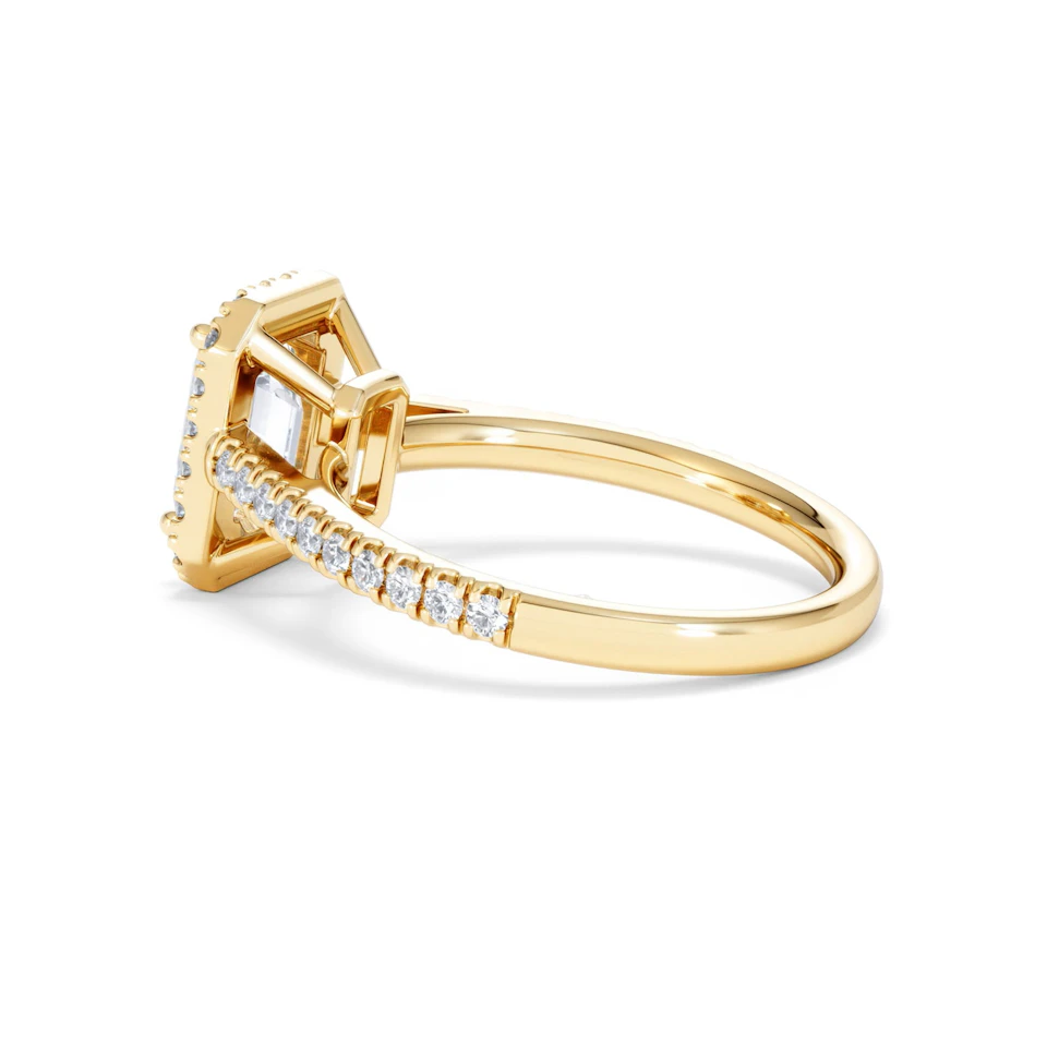 Annabelle Lab Diamond Halo Engagement Ring in 18K Gold 2.15ct F/VS1