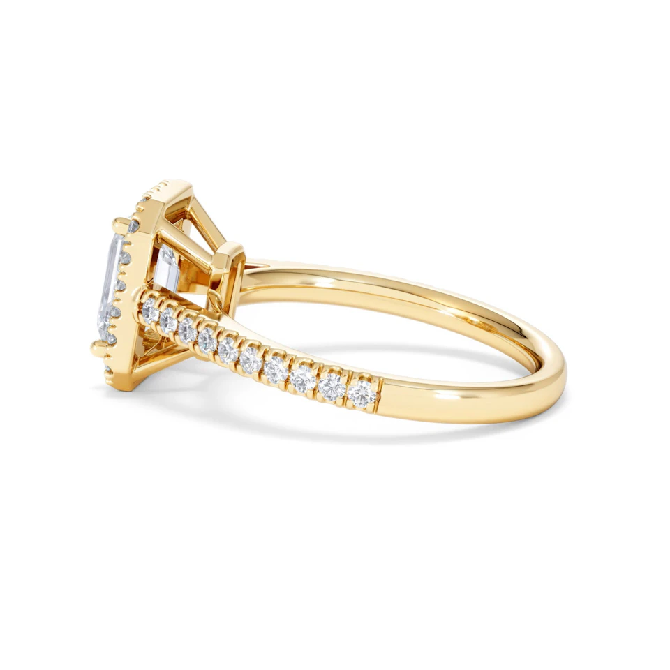 Annabelle Lab Diamond Halo Engagement Ring in 18K Gold 2.15ct F/VS1