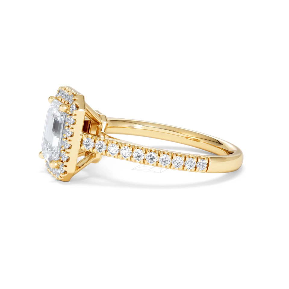 Annabelle Lab Diamond Halo Engagement Ring in 18K Gold 2.15ct F/VS1