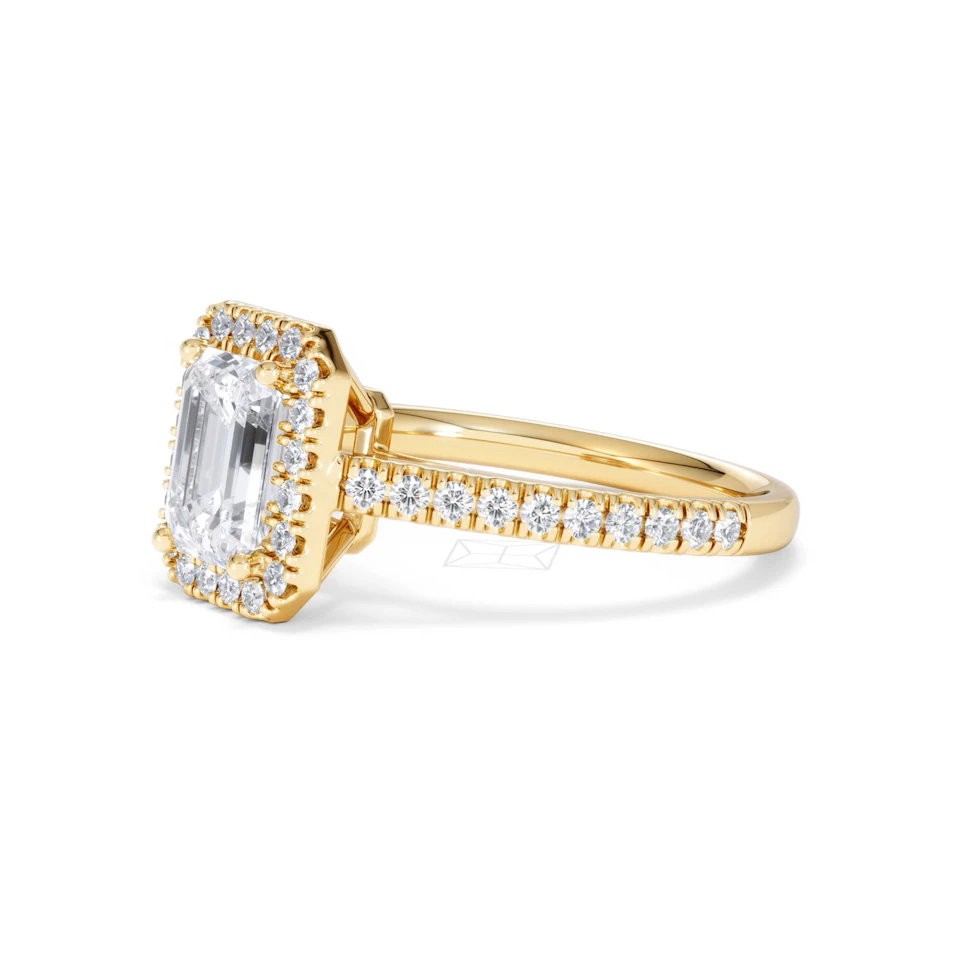 Annabelle Lab Diamond Halo Engagement Ring in 18K Gold 2.15ct F/VS1