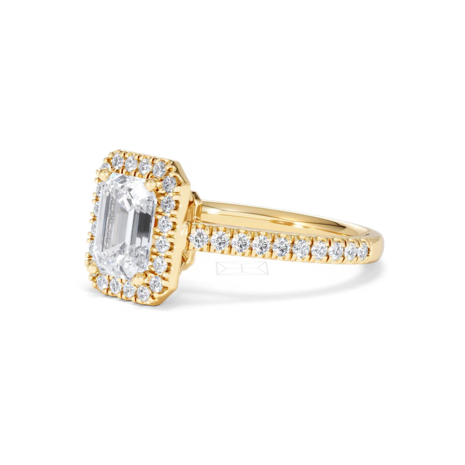 Annabelle Lab Diamond Halo Engagement Ring in 18K Gold 2.15ct F/VS1
