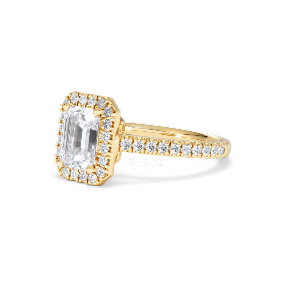 Annabelle Lab Diamond Halo Engagement Ring in 18K Gold 2.15ct F/VS1