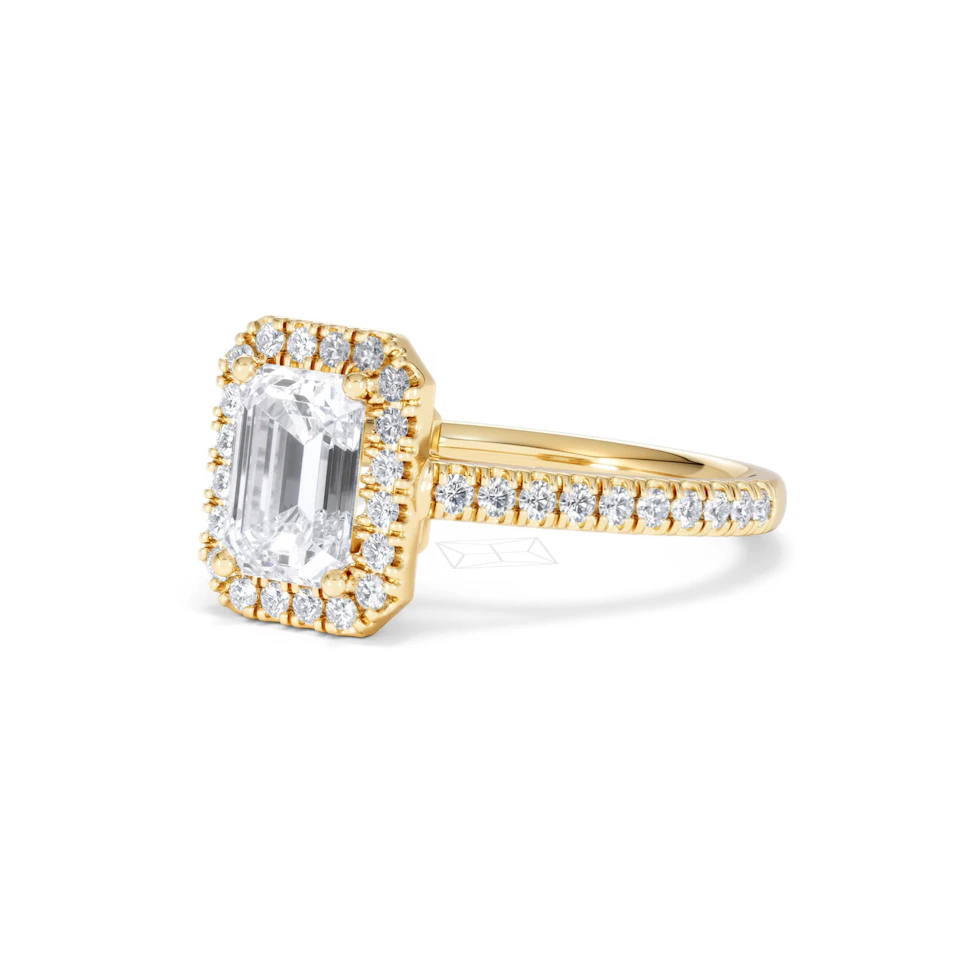 Annabelle Lab Diamond Halo Engagement Ring in 18K Gold 2.15ct F/VS1