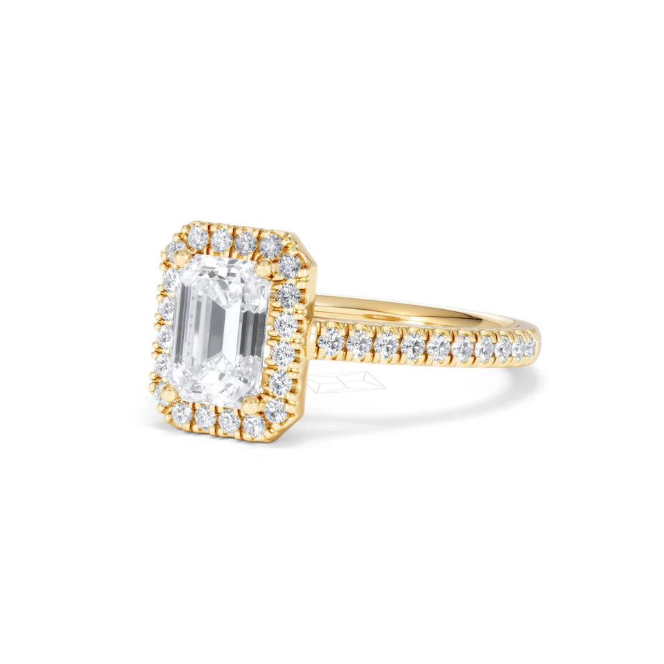Annabelle Lab Diamond Halo Engagement Ring in 18K Gold 2.15ct F/VS1