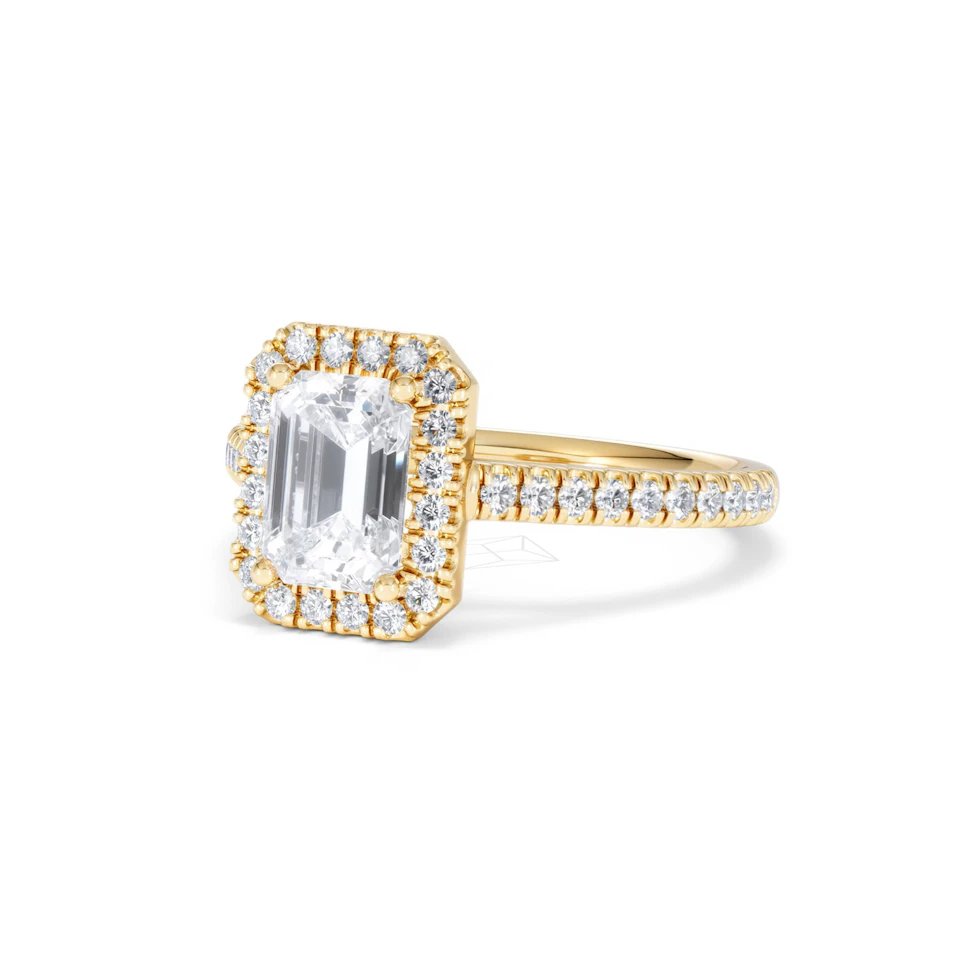 Annabelle Lab Diamond Halo Engagement Ring in 18K Gold 2.15ct F/VS1