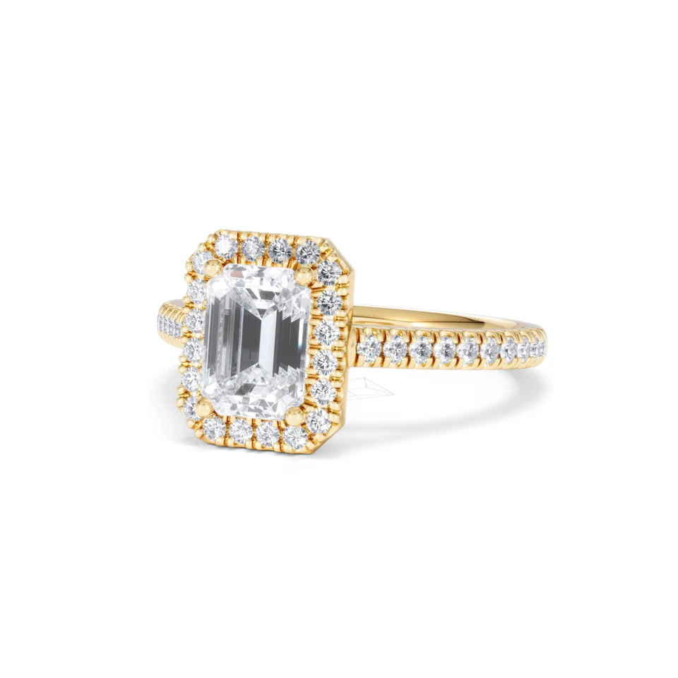 Annabelle Lab Diamond Halo Engagement Ring in 18K Gold 2.15ct F/VS1