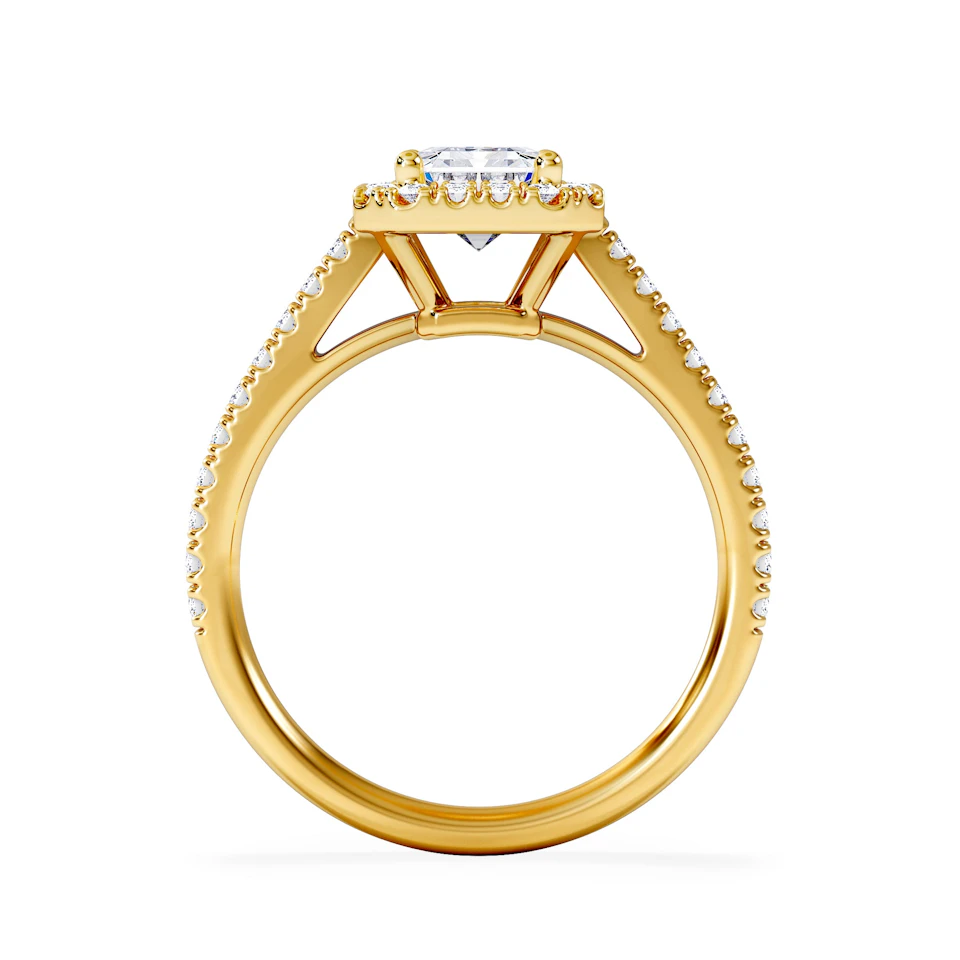 Annabelle Lab Diamond Halo Engagement Ring in 18K Gold 2.15ct F/VS1