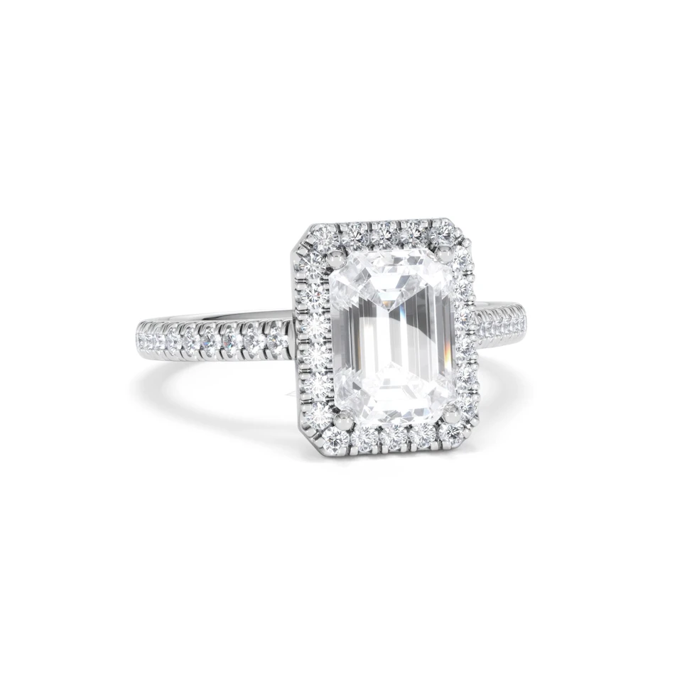 Annabelle Lab Diamond Halo Engagement Ring in Platinum 2.75ct F/VS1