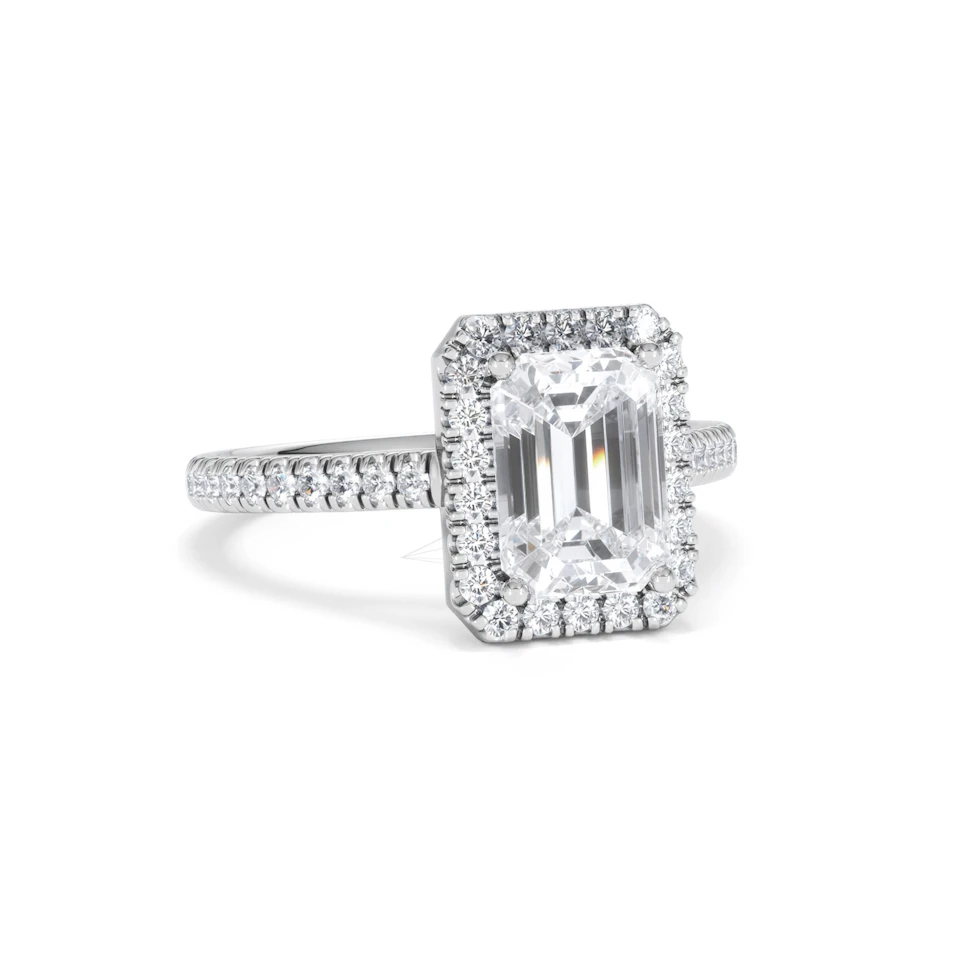 Annabelle Lab Diamond Halo Engagement Ring in Platinum 2.75ct F/VS1