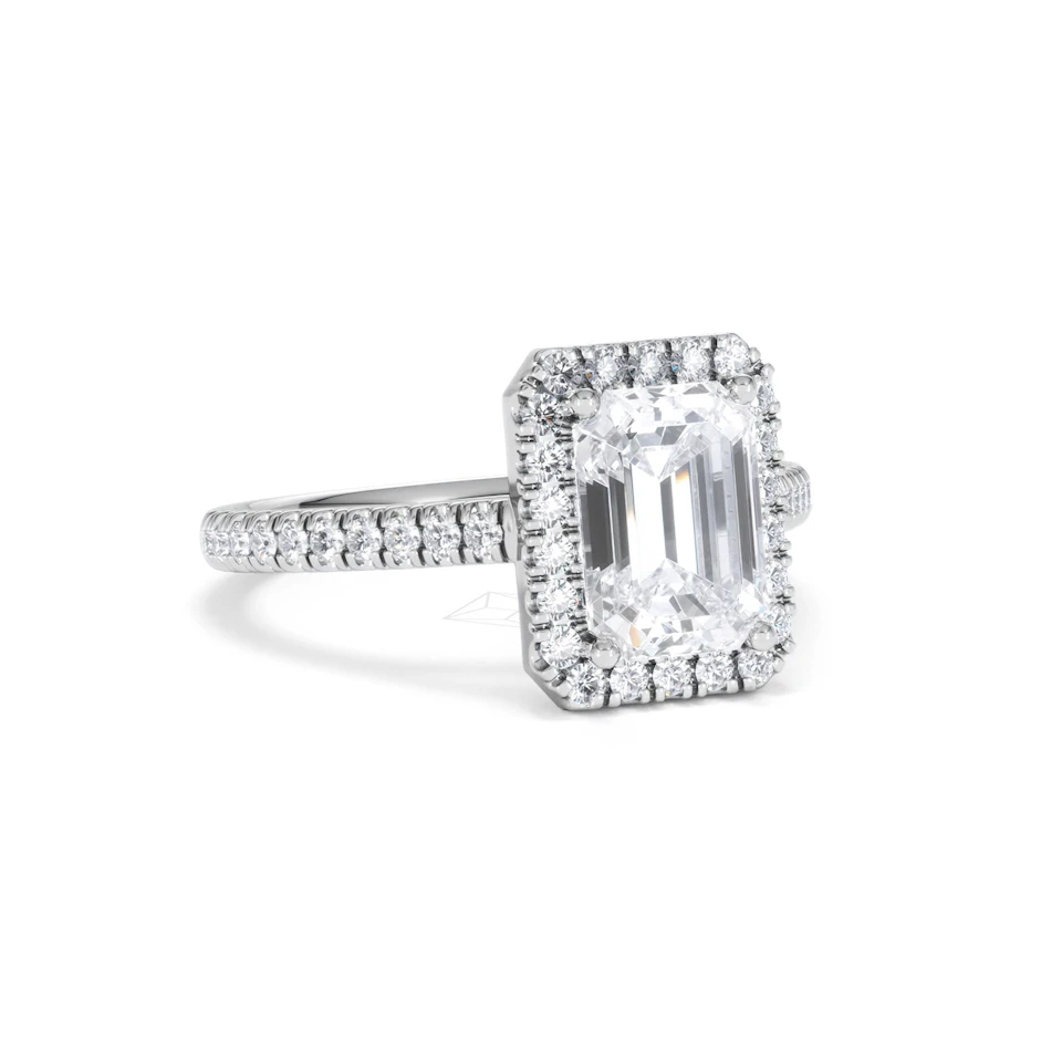 Annabelle Lab Diamond Halo Engagement Ring in Platinum 2.75ct F/VS1