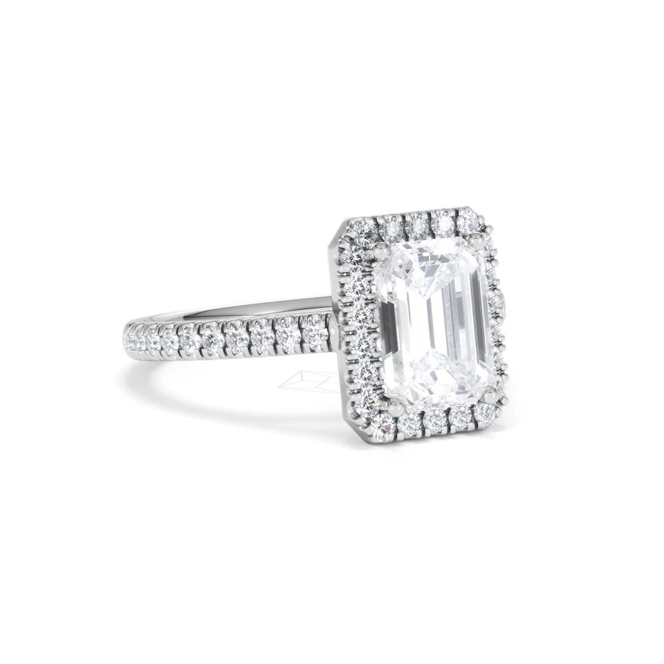 Annabelle Lab Diamond Halo Engagement Ring in Platinum 2.75ct F/VS1