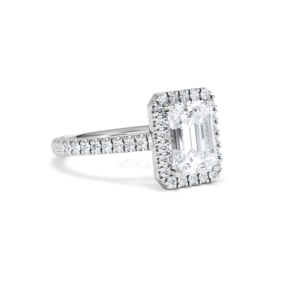 Annabelle Lab Diamond Halo Engagement Ring in Platinum 2.75ct F/VS1