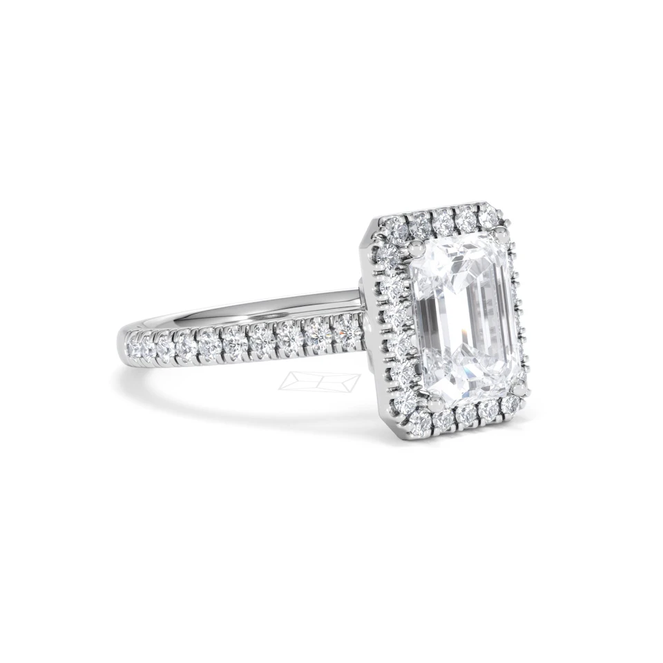 Annabelle Lab Diamond Halo Engagement Ring in Platinum 2.75ct F/VS1