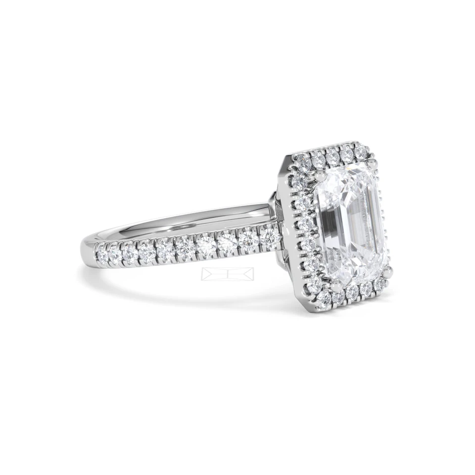 Annabelle Lab Diamond Halo Engagement Ring 18K White Gold 2.75ct F/VS1