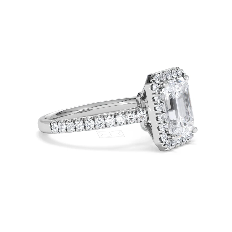 Annabelle Lab Diamond Halo Engagement Ring in Platinum 2.75ct F/VS1