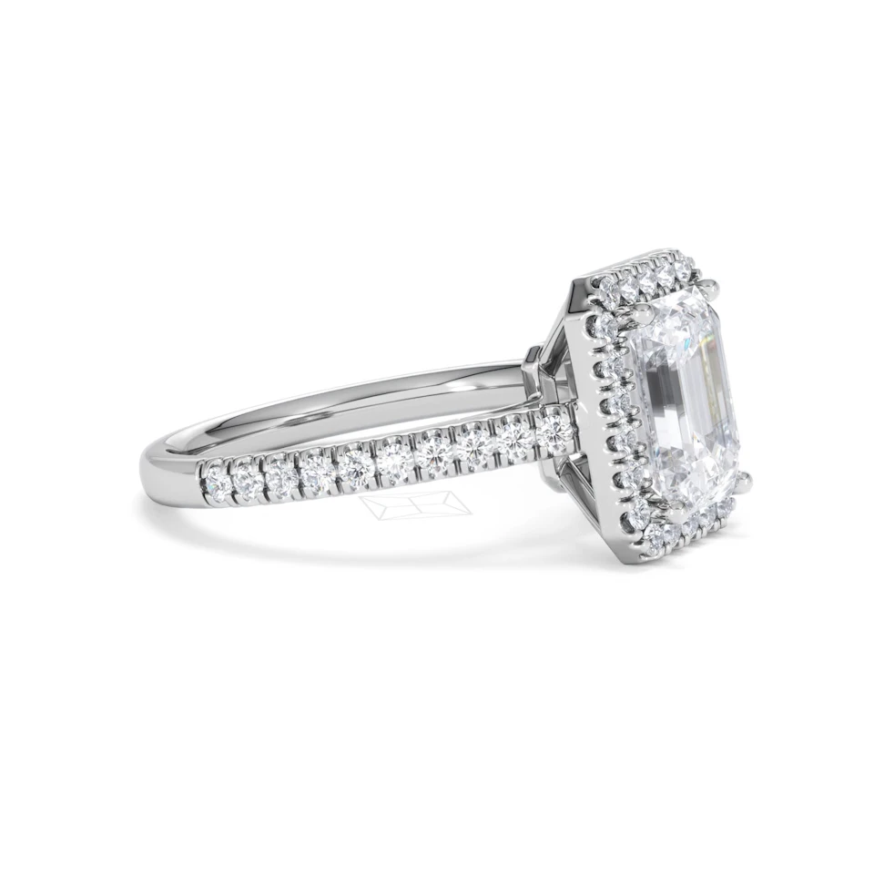 Annabelle Lab Diamond Halo Engagement Ring in Platinum 2.75ct F/VS1