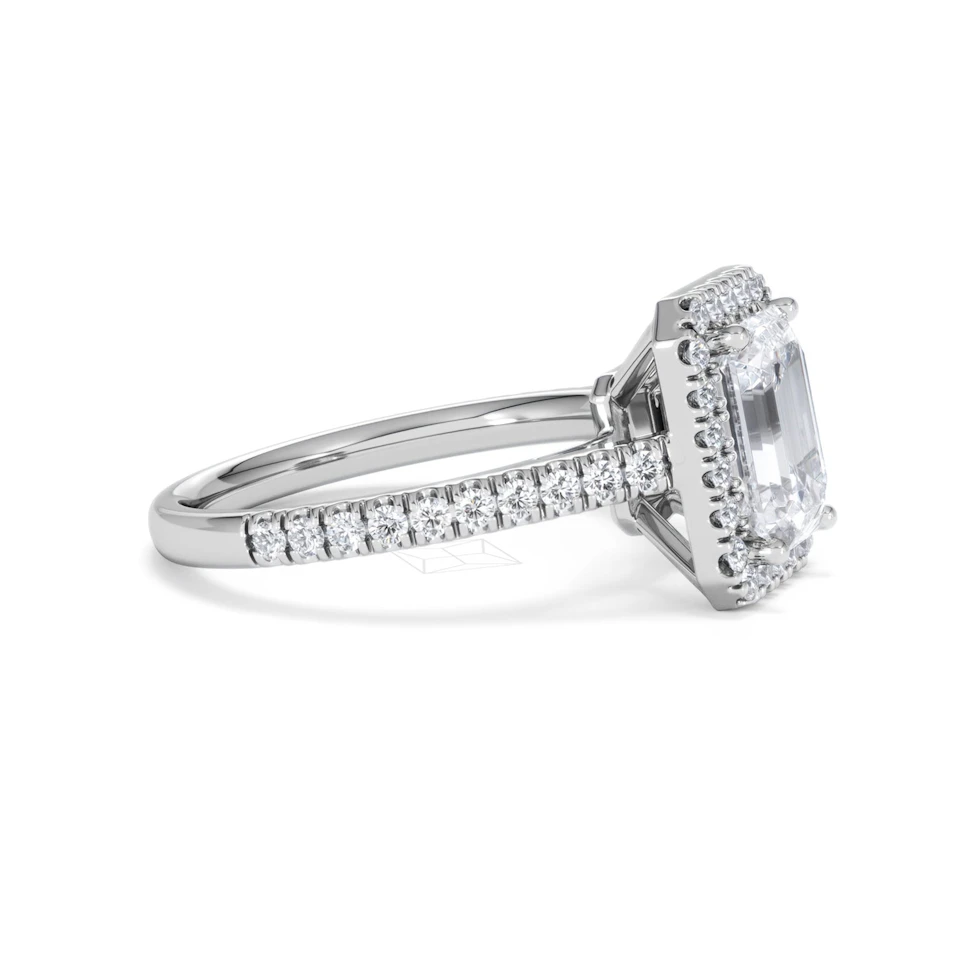 Annabelle Lab Diamond Halo Engagement Ring 18K White Gold 2.75ct F/VS1