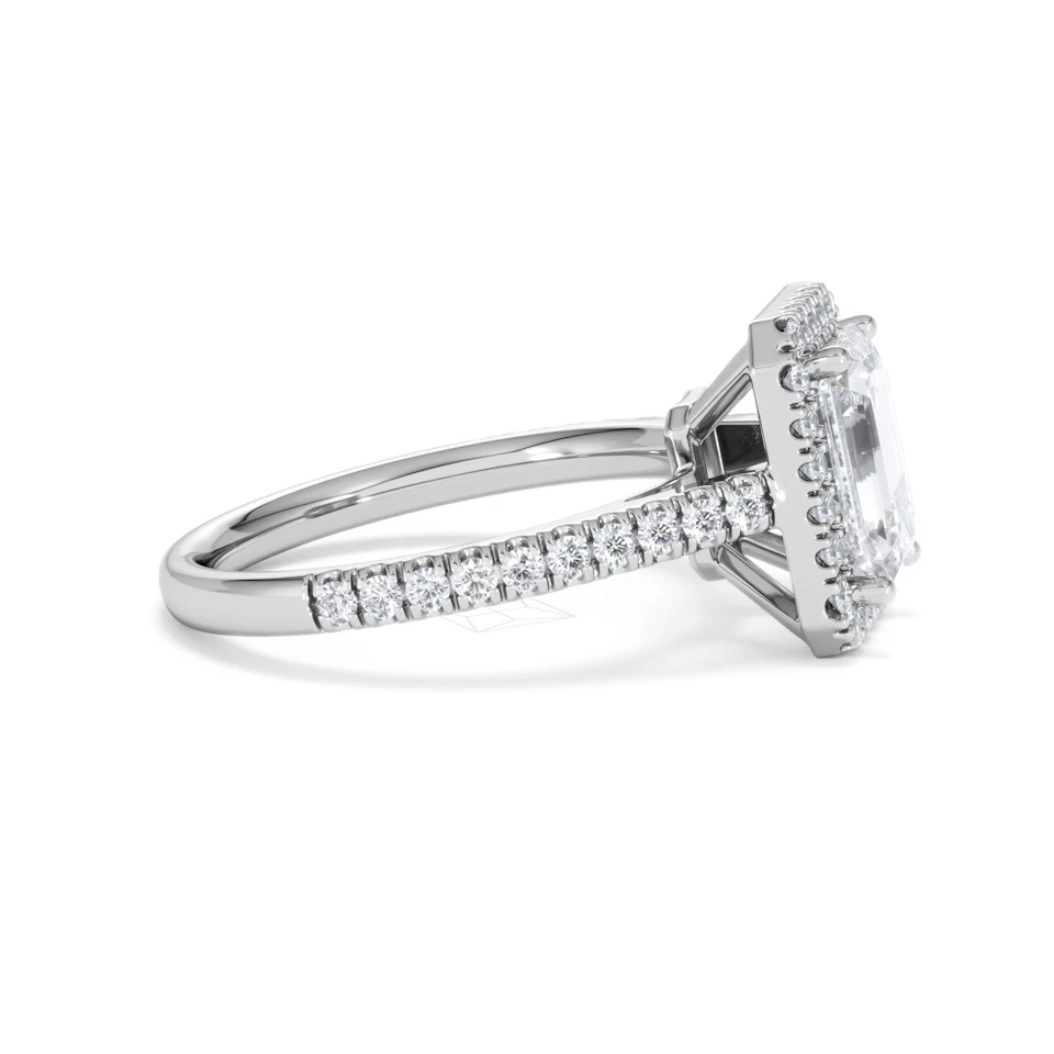 Annabelle Lab Diamond Halo Engagement Ring in Platinum 2.75ct F/VS1