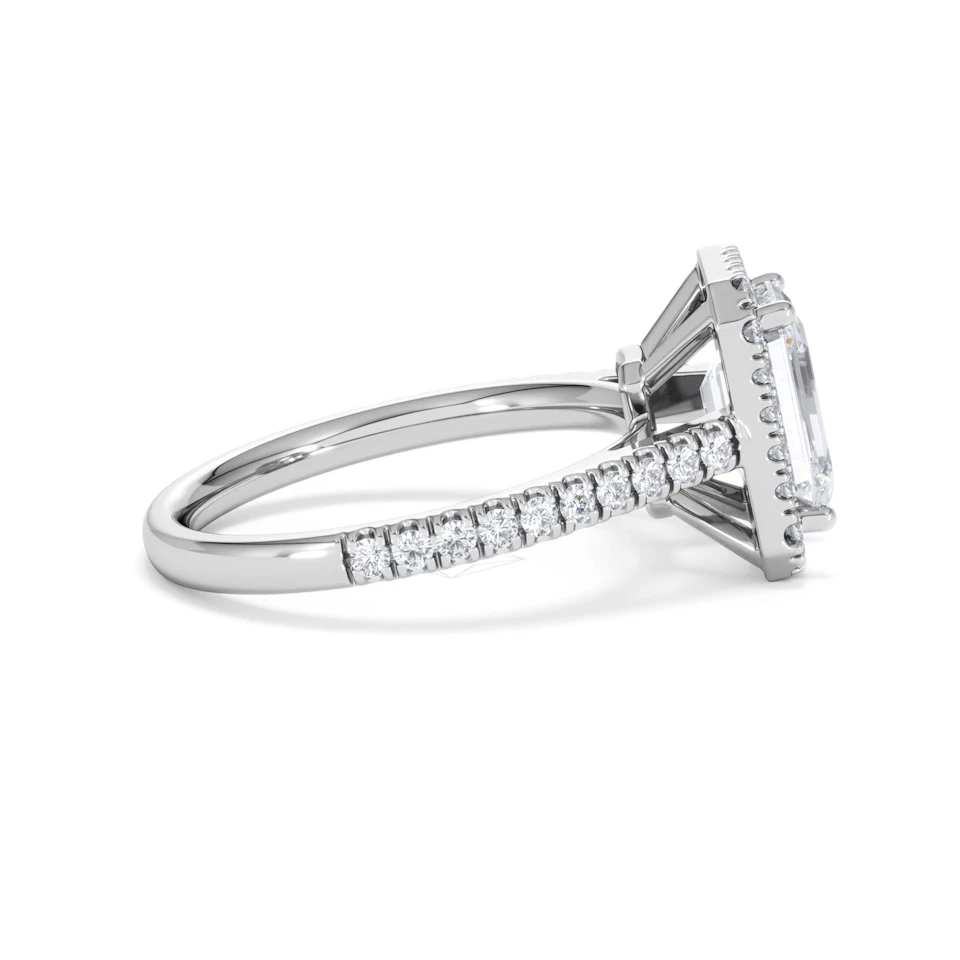 Annabelle Lab Diamond Halo Engagement Ring 18K White Gold 2.75ct F/VS1
