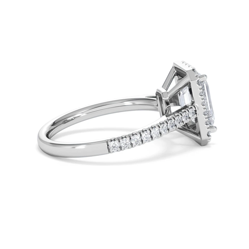 Annabelle Lab Diamond Halo Engagement Ring in Platinum 2.75ct F/VS1