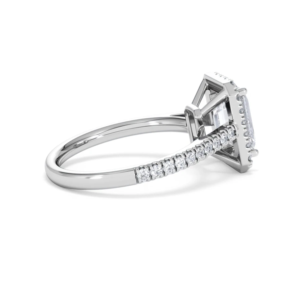 Annabelle Lab Diamond Halo Engagement Ring 18K White Gold 2.75ct F/VS1