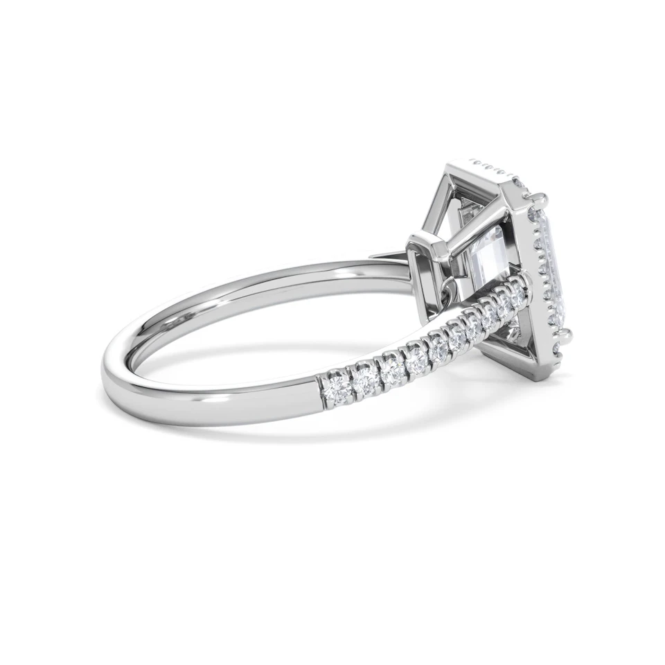 Annabelle Lab Diamond Halo Engagement Ring 18K White Gold 2.75ct F/VS1