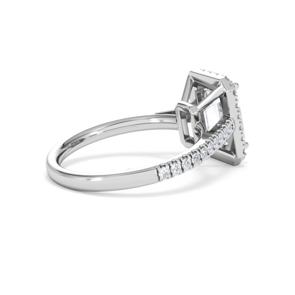 Annabelle Lab Diamond Halo Engagement Ring 18K White Gold 2.75ct F/VS1