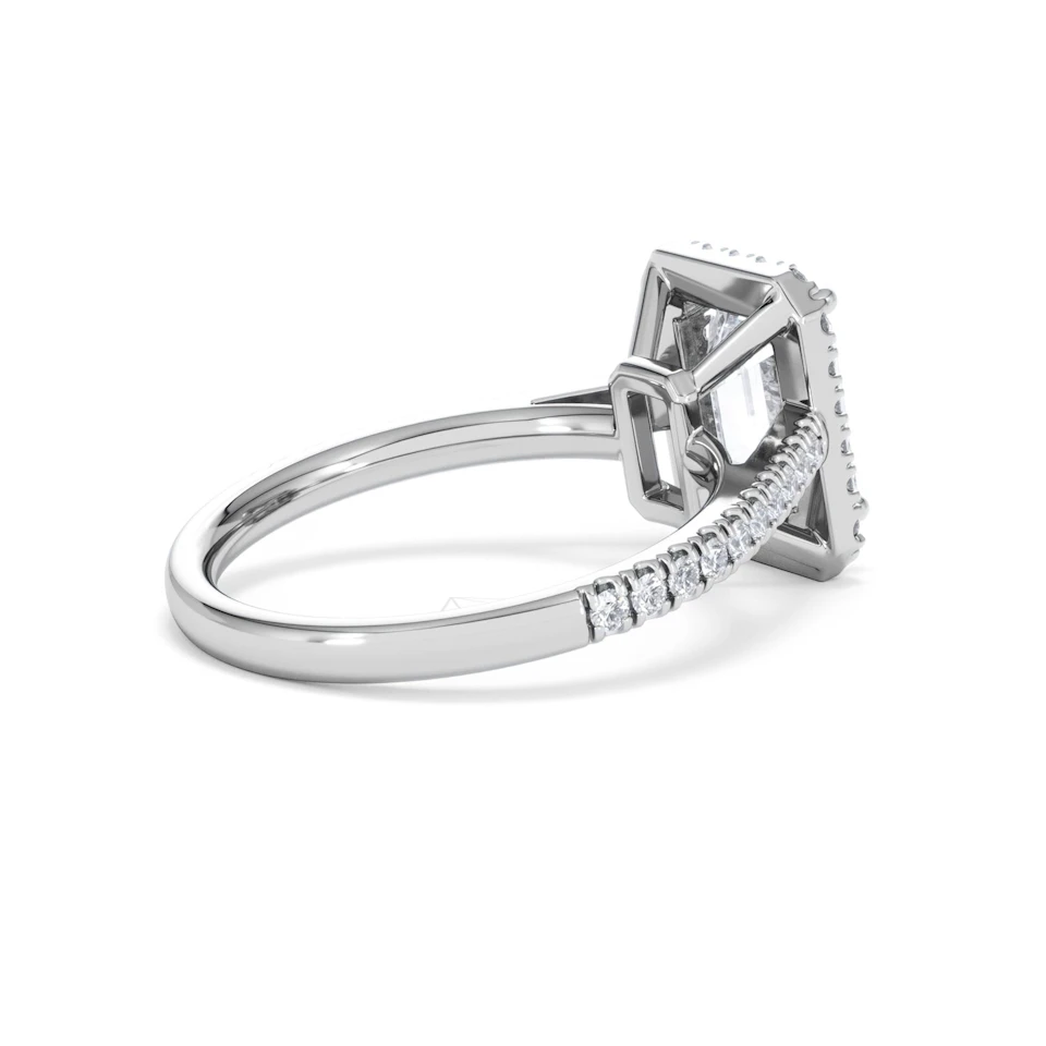 Annabelle Lab Diamond Halo Engagement Ring 18K White Gold 2.75ct F/VS1