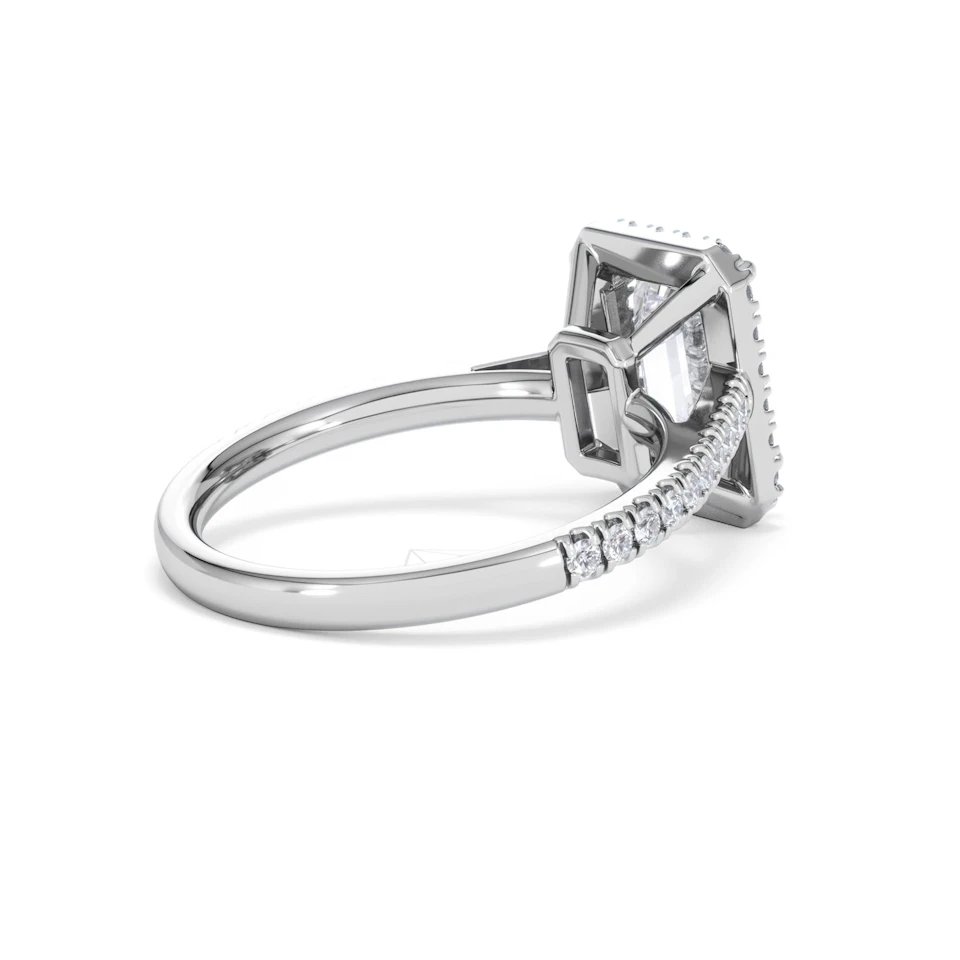 Annabelle Lab Diamond Halo Engagement Ring 18K White Gold 2.75ct F/VS1