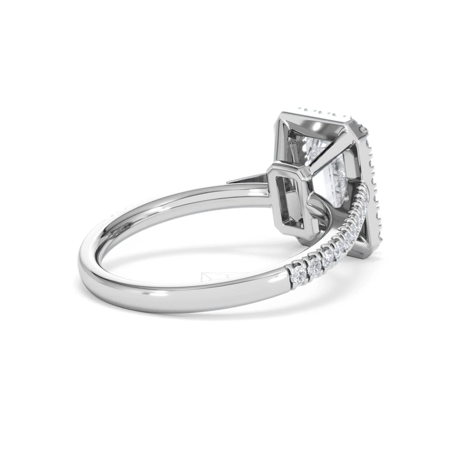Annabelle Lab Diamond Halo Engagement Ring 18K White Gold 2.75ct F/VS1