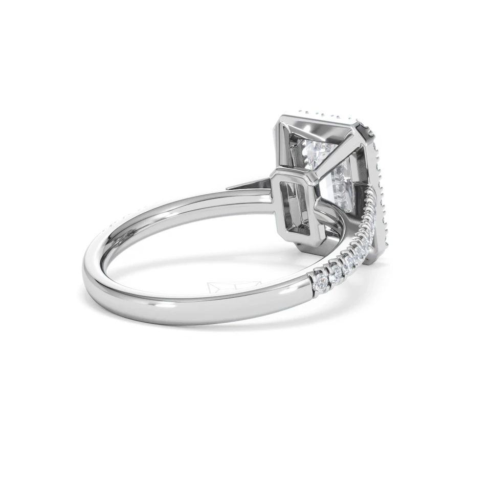 Annabelle Lab Diamond Halo Engagement Ring 18K White Gold 2.75ct F/VS1