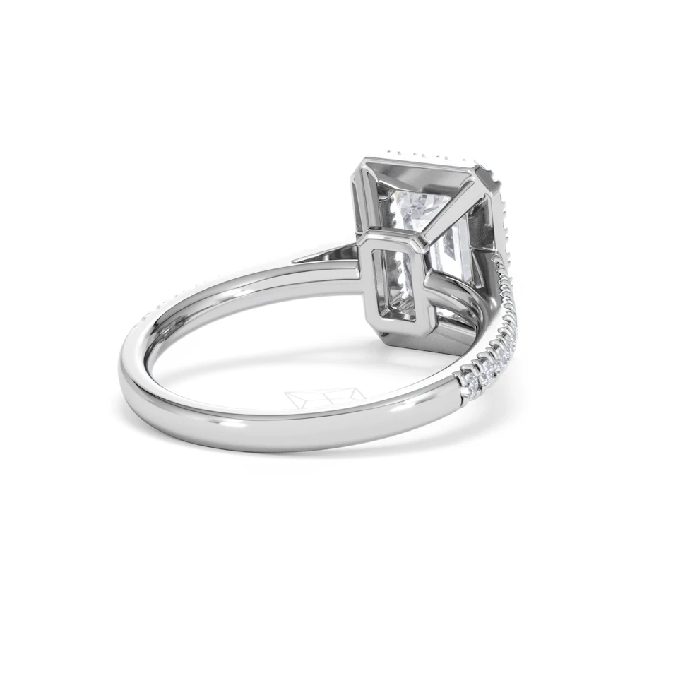 Annabelle Lab Diamond Halo Engagement Ring 18K White Gold 2.75ct F/VS1