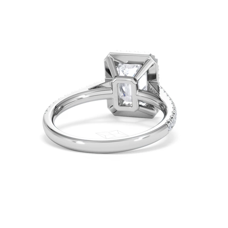 Annabelle Lab Diamond Halo Engagement Ring 18K White Gold 2.75ct F/VS1