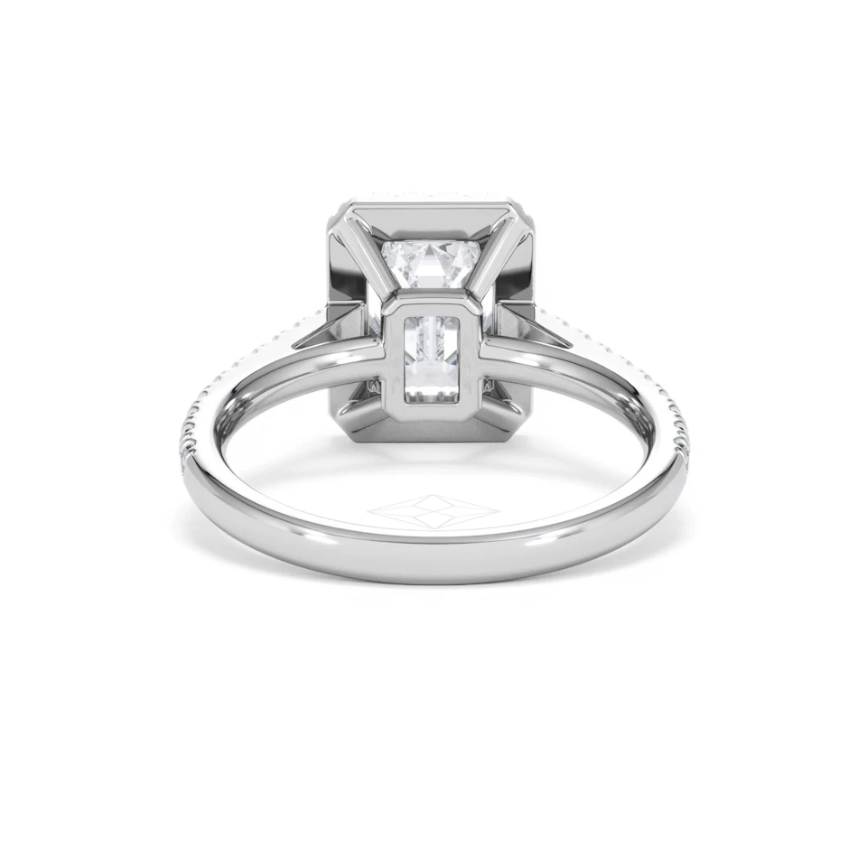 Annabelle Lab Diamond Halo Engagement Ring 18K White Gold 2.75ct F/VS1