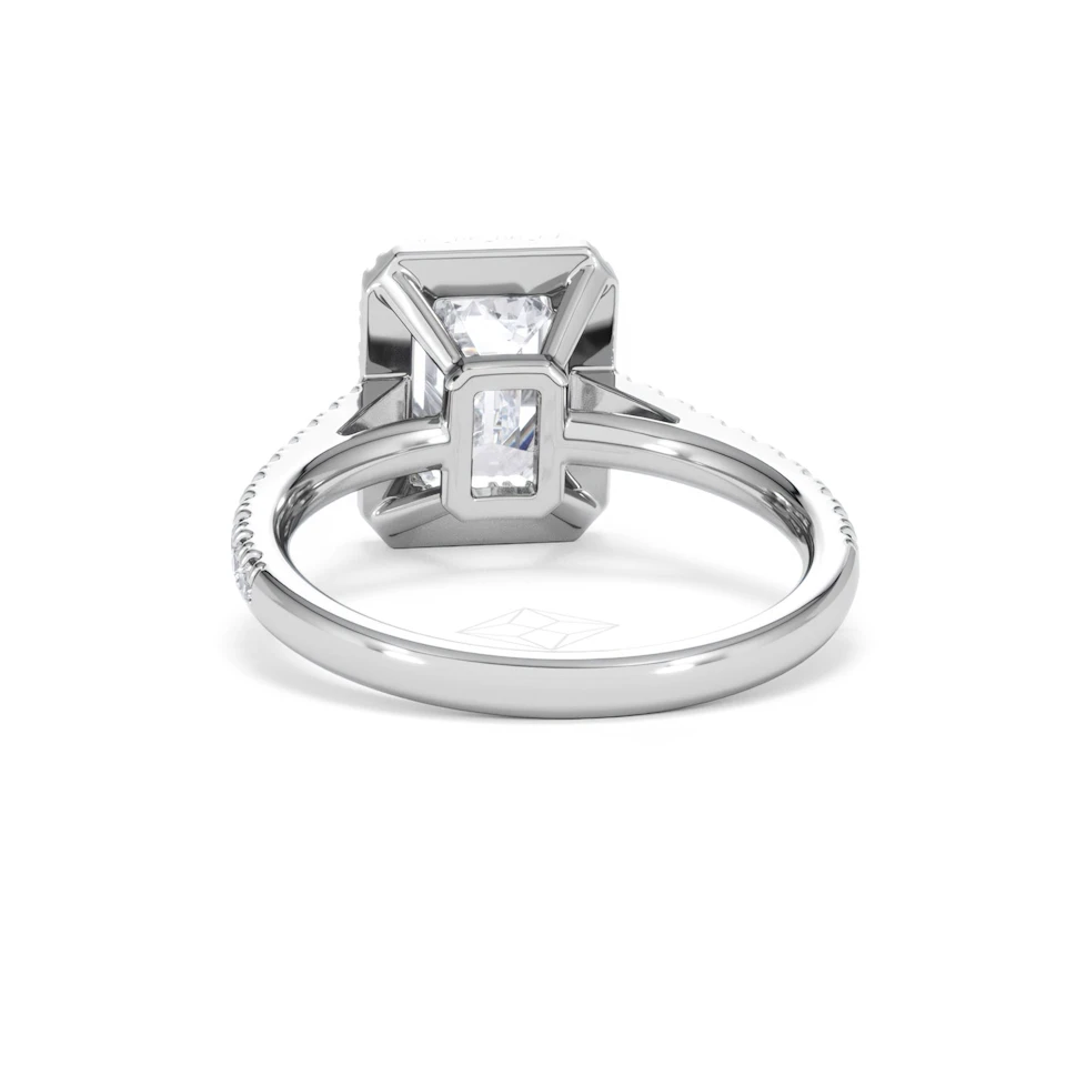 Annabelle Lab Diamond Halo Engagement Ring 18K White Gold 2.75ct F/VS1