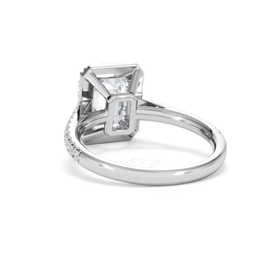 Annabelle Lab Diamond Halo Engagement Ring 18K White Gold 2.75ct F/VS1