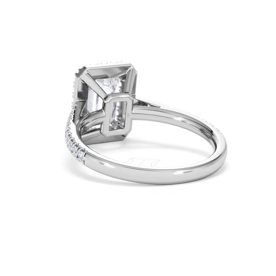 Annabelle Lab Diamond Halo Engagement Ring 18K White Gold 2.75ct F/VS1