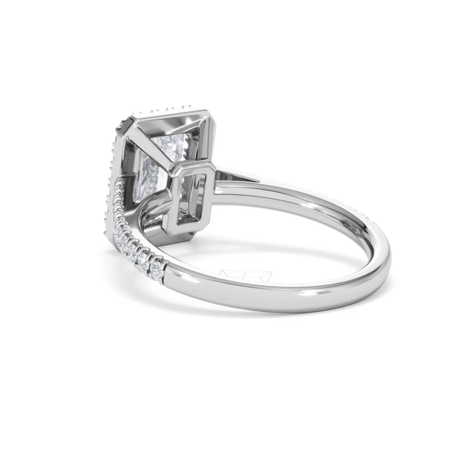 Annabelle Lab Diamond Halo Engagement Ring 18K White Gold 2.75ct F/VS1