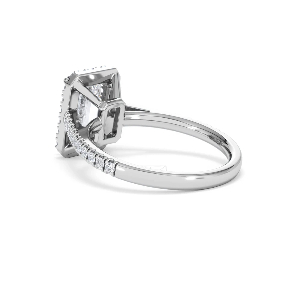 Annabelle Lab Diamond Halo Engagement Ring 18K White Gold 2.75ct F/VS1