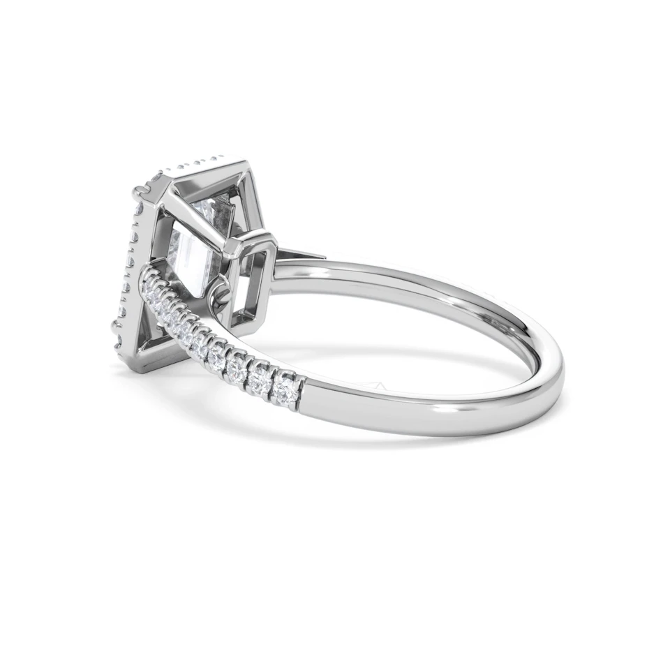 Annabelle Lab Diamond Halo Engagement Ring 18K White Gold 2.75ct F/VS1