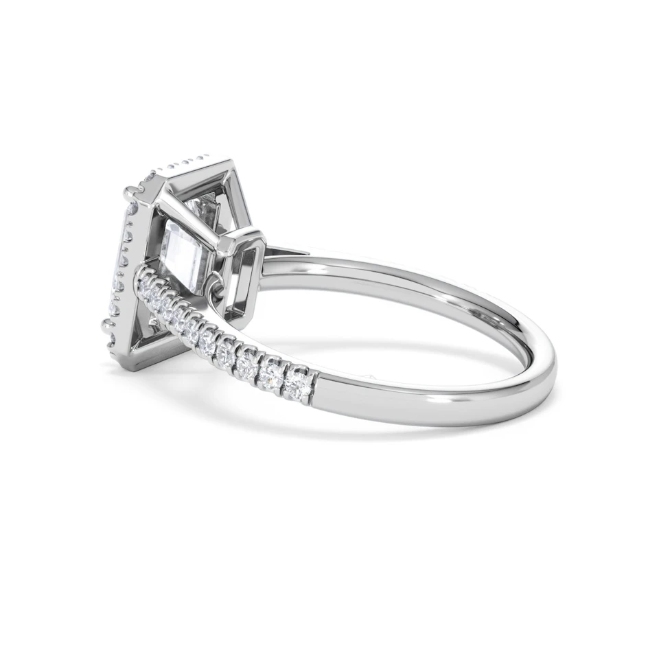 Annabelle Lab Diamond Halo Engagement Ring 18K White Gold 2.75ct F/VS1