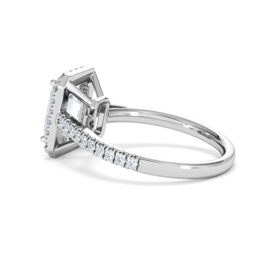 Annabelle Lab Diamond Halo Engagement Ring 18K White Gold 2.75ct F/VS1
